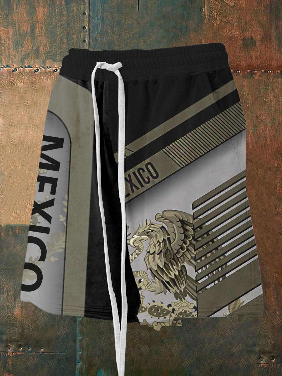 Hombres Mexican Culture Aztec Design Sports Casual Shorts