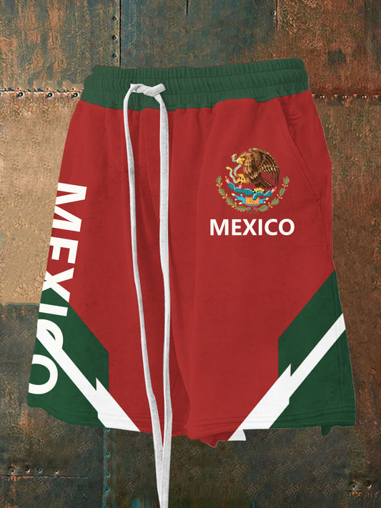 Pantalones cortos deportivos de diseño mexicano para hombres