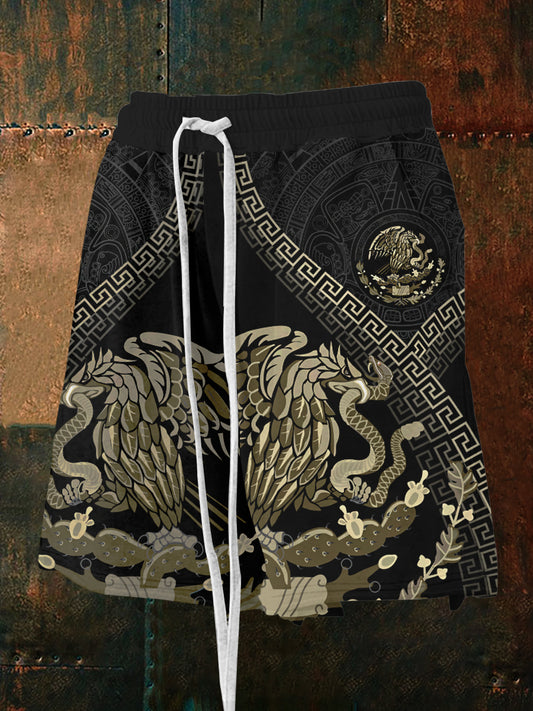 Hombres Mexican Culture Aztec Design Sports Casual Shorts