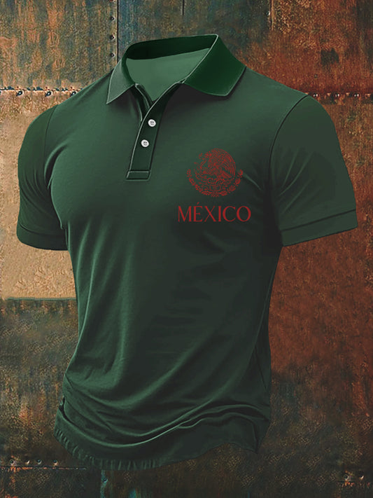 Camisa de manga corta con insignia de México del Cinco de Mayo para hombre