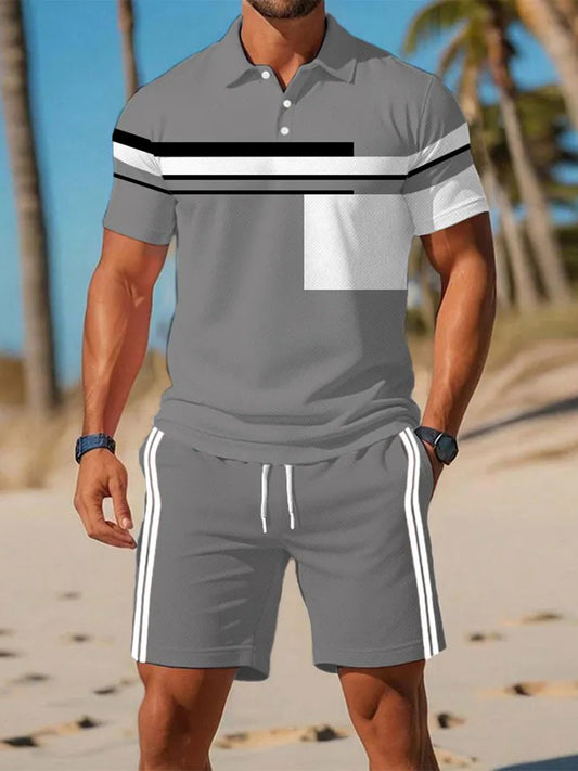 Traje de polo de manga corta de negocios casual para hombres