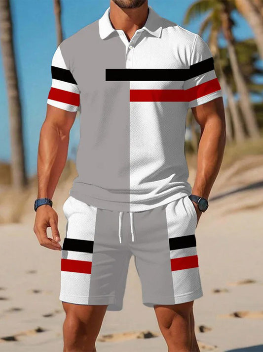 Traje de polo de manga corta de negocios casual para hombres