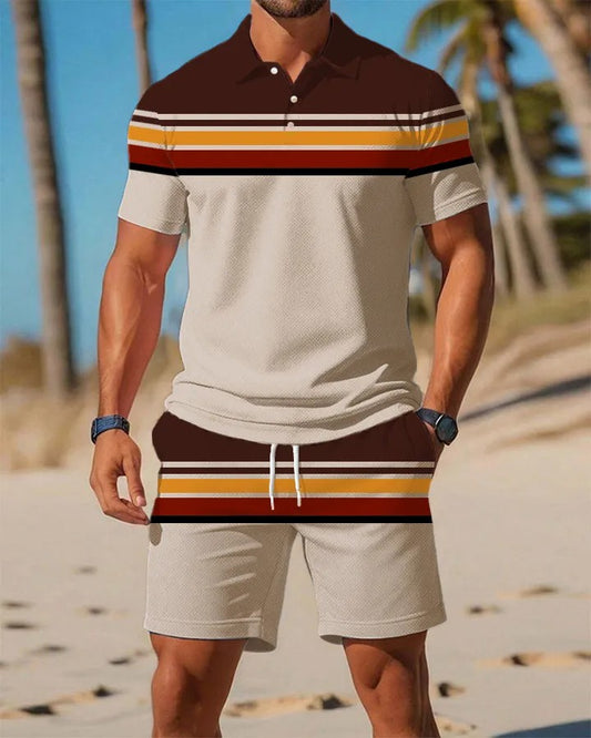 Traje de polo de manga corta de negocios casual para hombres