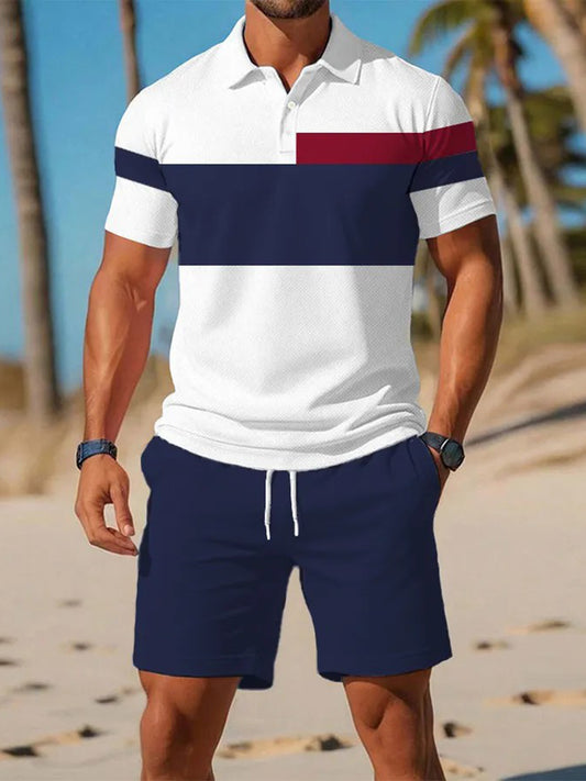 Traje de polo de manga corta de negocios casual para hombres