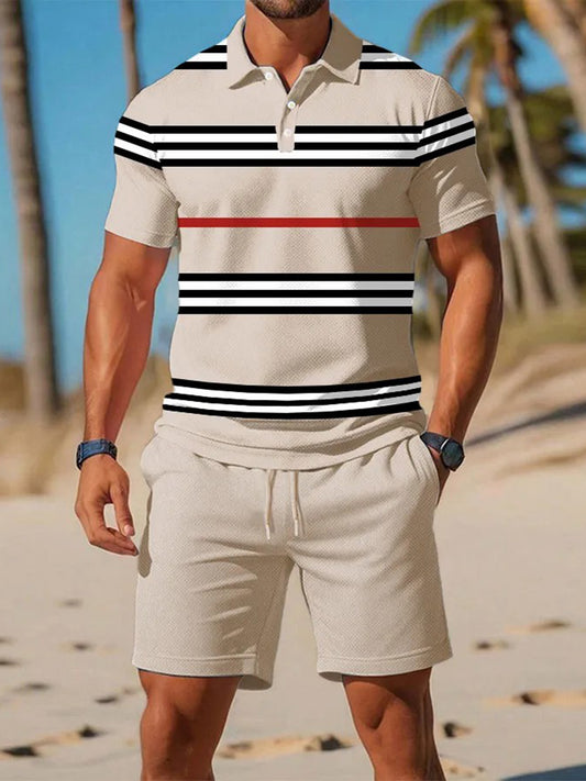 Traje de polo de manga corta de negocios casual para hombres