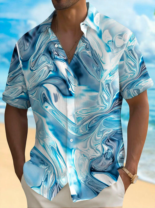 Camisa de manga corta de vacaciones casual para hombres