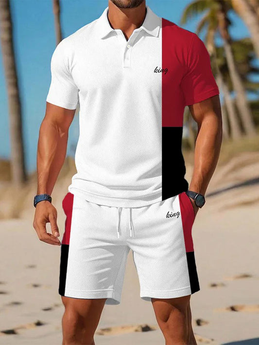 Traje de polo de manga corta de negocios casual para hombres