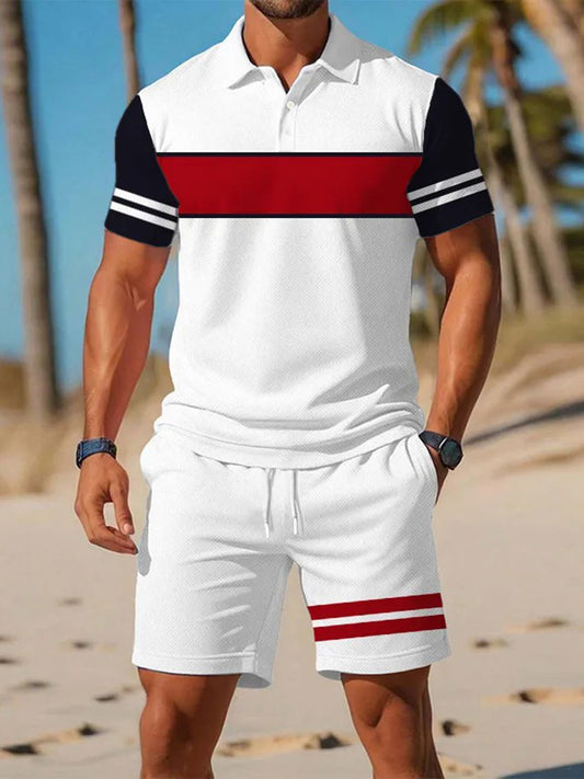 Traje de polo de manga corta de negocios casual para hombres