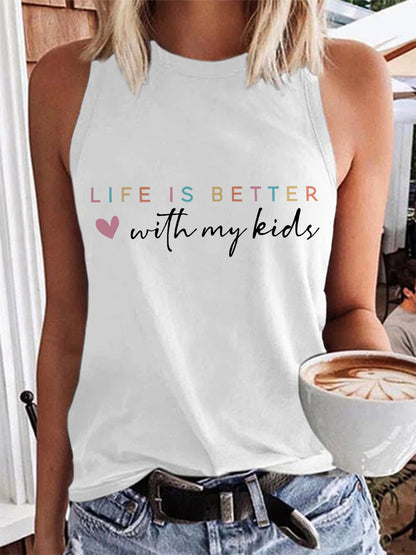 La vida de las mujeres es mejor con mi chaleco ocasional del regalo del día de madre de los cabritos