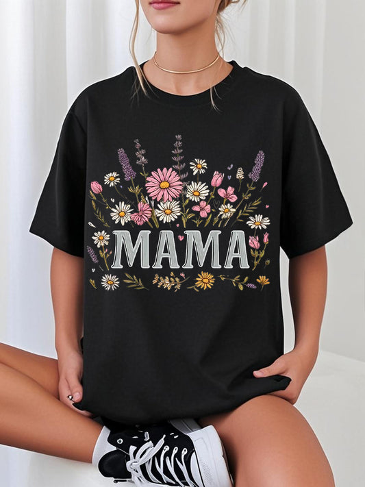 Camiseta casual floral del regalo del día de madre de la mamá de las mujeres