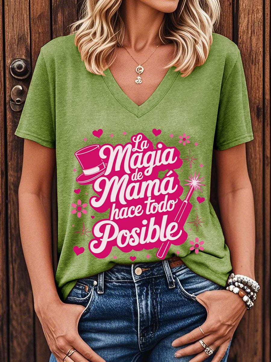 Camiseta floral de manga corta para mujer La mejor mamá del mundo