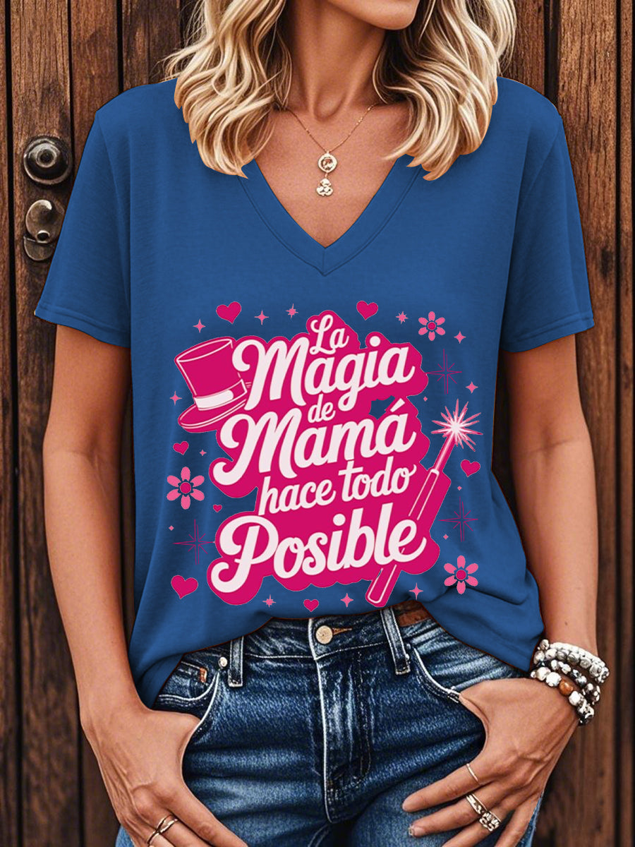 Camiseta floral de manga corta para mujer La mejor mamá del mundo