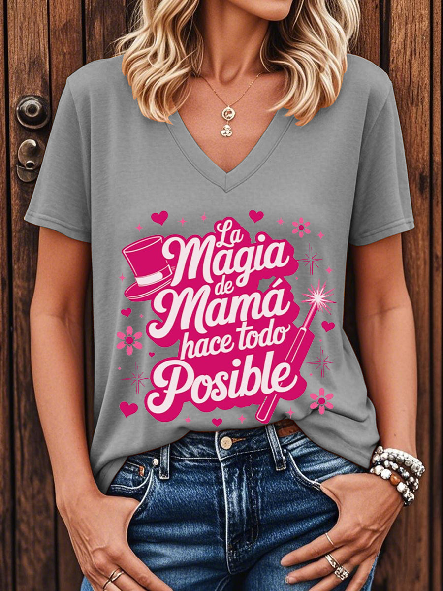 Camiseta floral de manga corta para mujer La mejor mamá del mundo