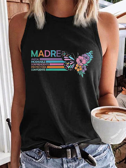 Chaleco de algodón con estampado floral La mejor mamá del mundo para mujer