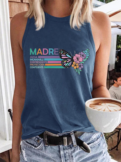 Chaleco de algodón con estampado floral La mejor mamá del mundo para mujer