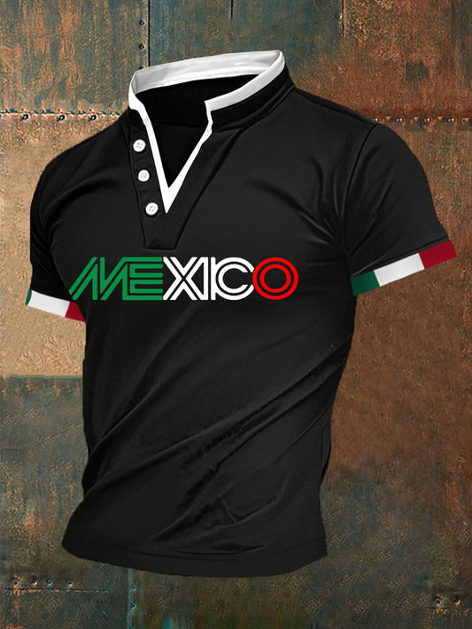 Top de cuello en V casual de México para hombre