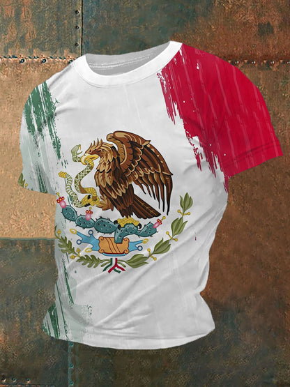 Mexico Falg Print Casual Tee para hombre