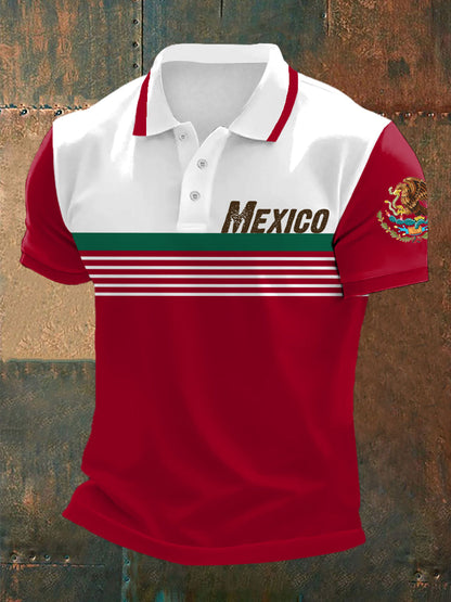 Polo Casual Estampado Rayas México para hombre