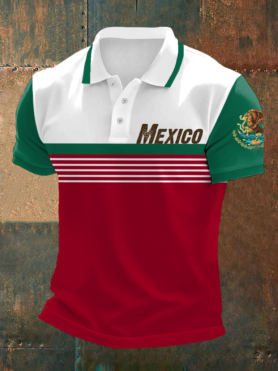 Polo Casual Estampado Rayas México para hombre