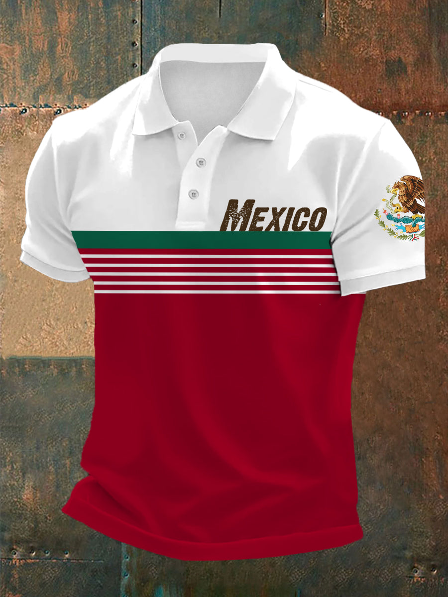 Polo Casual Estampado Rayas México para hombre