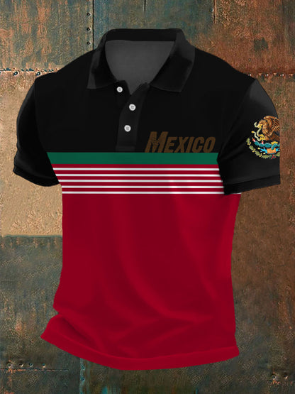 Polo Casual Estampado Rayas México para hombre