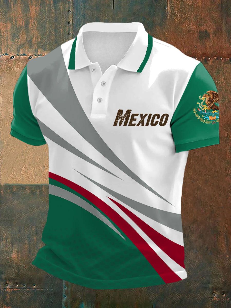 Polo Casual Estampado de México para hombre