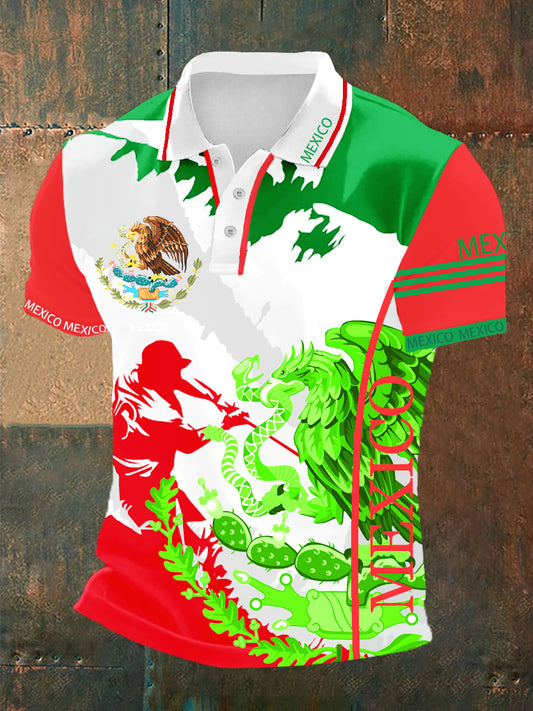 La cultura mexicana de los hombres imprime el POLO ocasional de los deportes Camisa