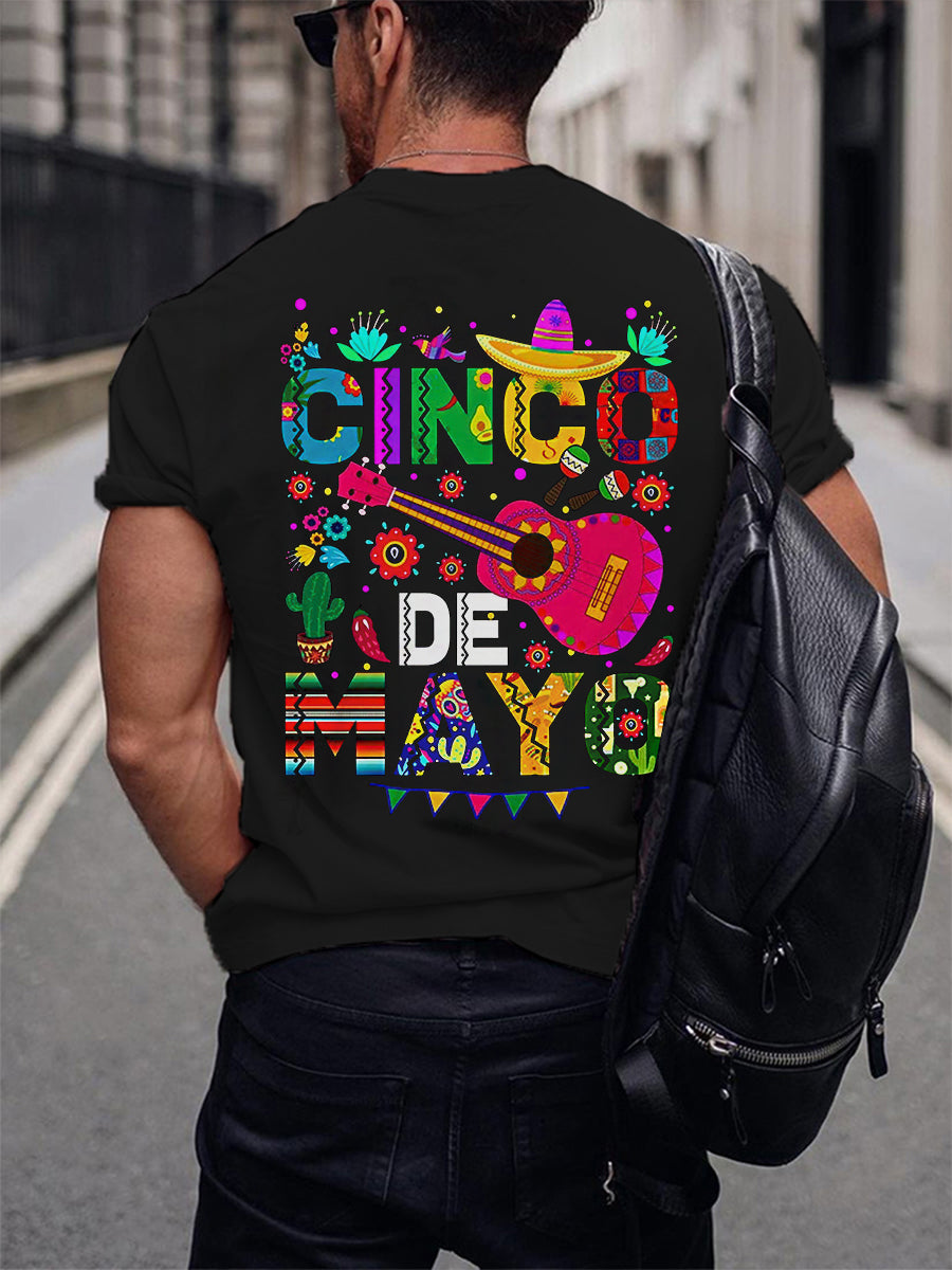 Camiseta casual estampada Cinco de Mayo para hombre