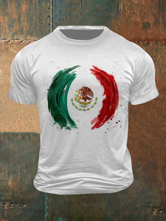 Camiseta de manga corta México Print Vintage Fashion para hombre