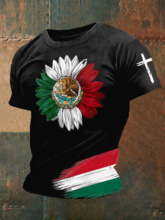 Camiseta de manga corta Dahlia Print Vintage Fashion para hombre