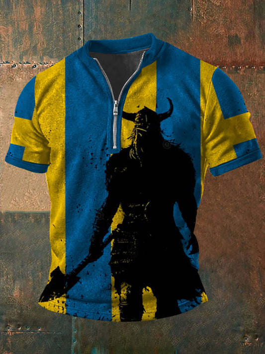 Sweden Viking Style Printed Top para hombre
