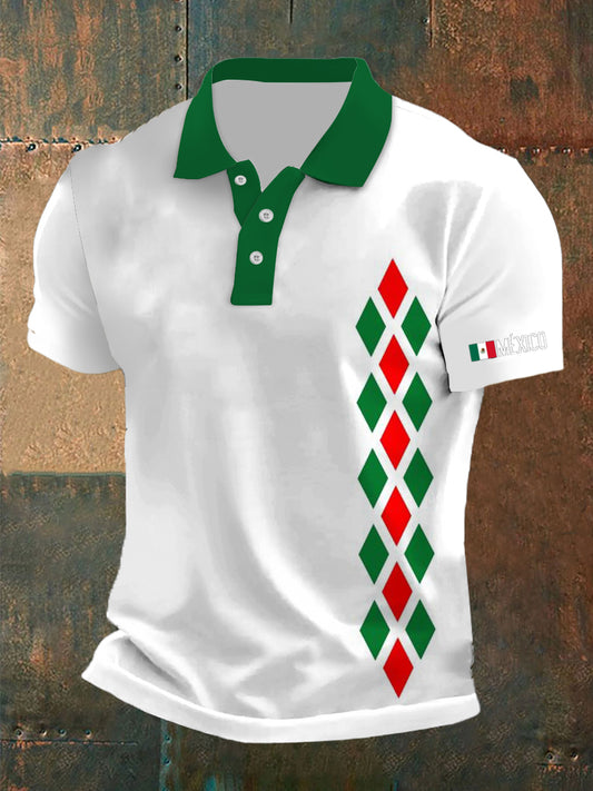Camiseta de manga corta con cuello de polo para hombre
