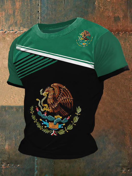 Camiseta de manga corta México Print Vintage Fashion para hombre