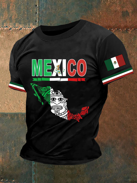 Hombres Mexican Independence Day Impreso Casual manga corta Top