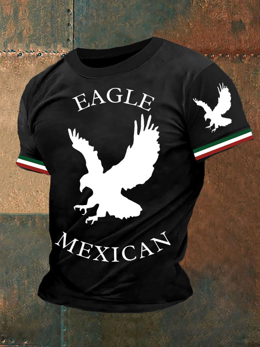 Hombres Mexican Eagle Imprimir Casual Manga Corta Top