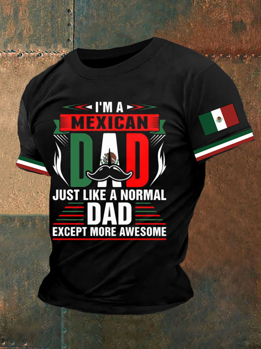 Camiseta con estampado de bandera mexicana para hombre