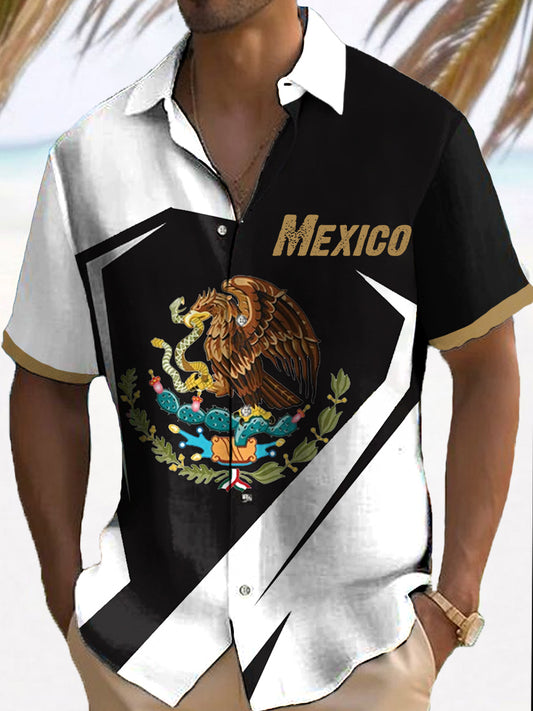 Camisa Casual con Estampado de México para hombre