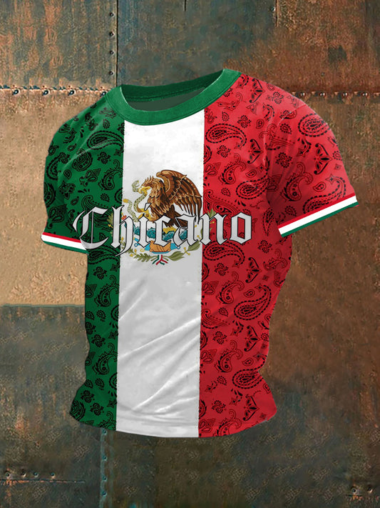 México Impreso Vintage Moda suelta camiseta de manga corta