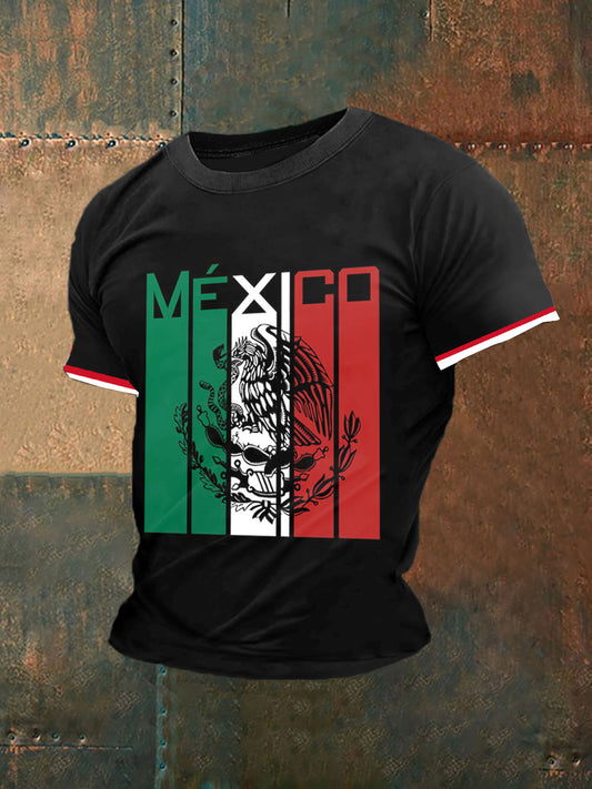 México Impreso Vintage Moda suelta camiseta de manga corta