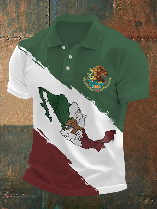 Top Casual con Estampado de Mapa de México para Hombre