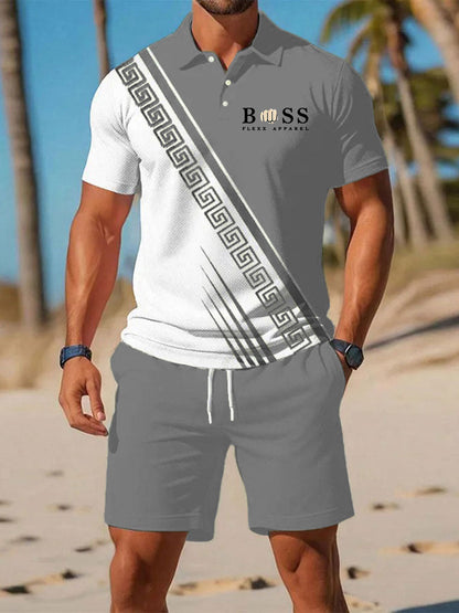 Traje de polo de manga corta de negocios casual para hombres