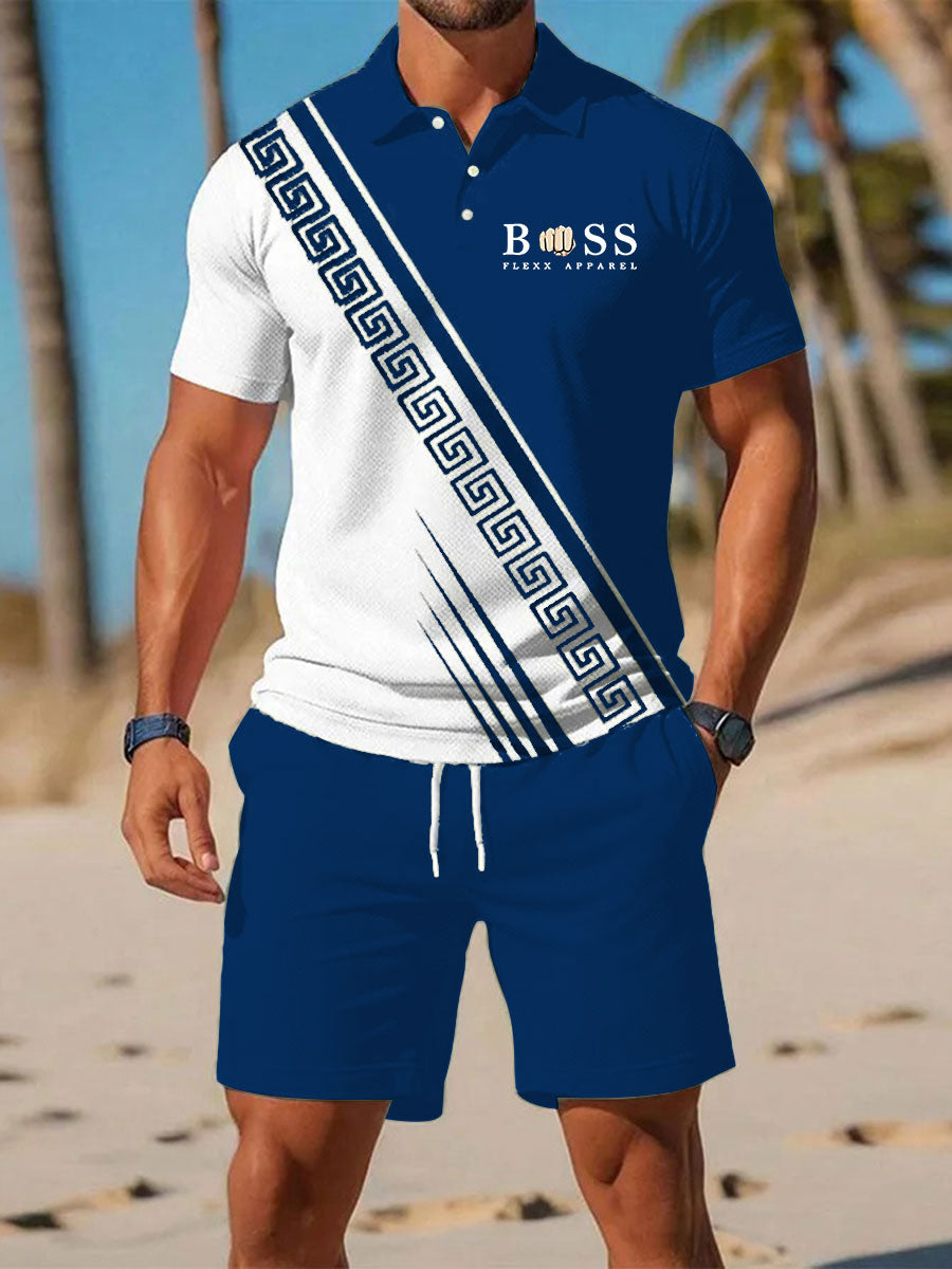 Traje de polo de manga corta de negocios casual para hombres