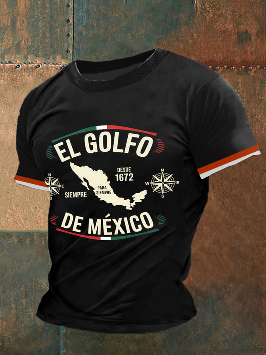EL GOLFO Impreso Vintage Moda suelta camiseta de manga corta