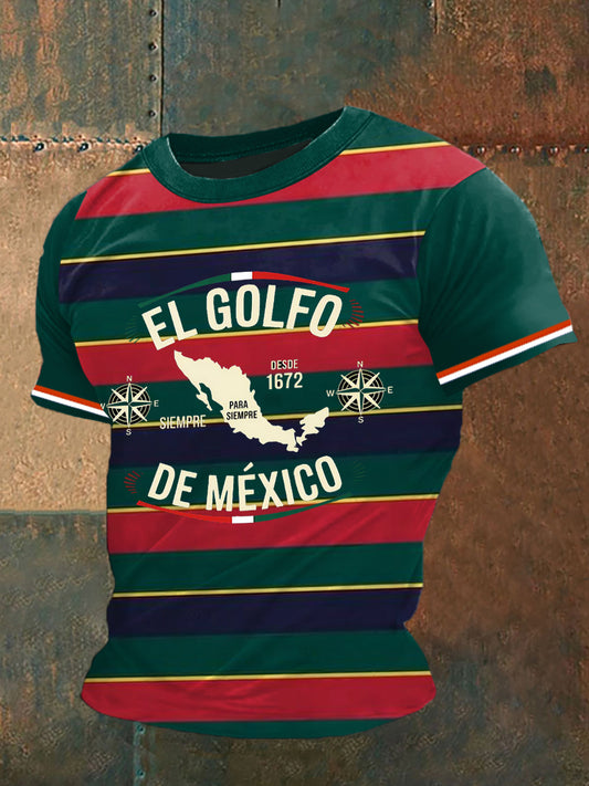 EL GOLFO Impreso Vintage Moda suelta camiseta de manga corta