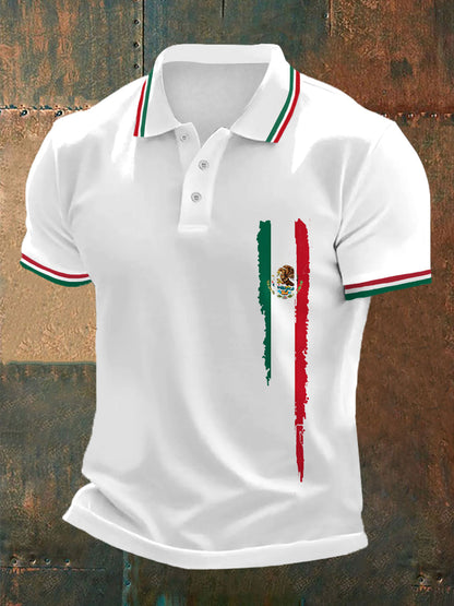 Top Casual con Estampado de Bandera Mexicana para Hombre