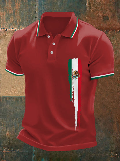 Top Casual con Estampado de Bandera Mexicana para Hombre