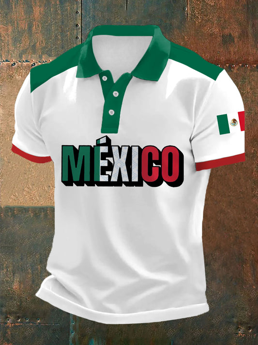 Top Casual con Estampado de Bandera Mexicana para Hombre