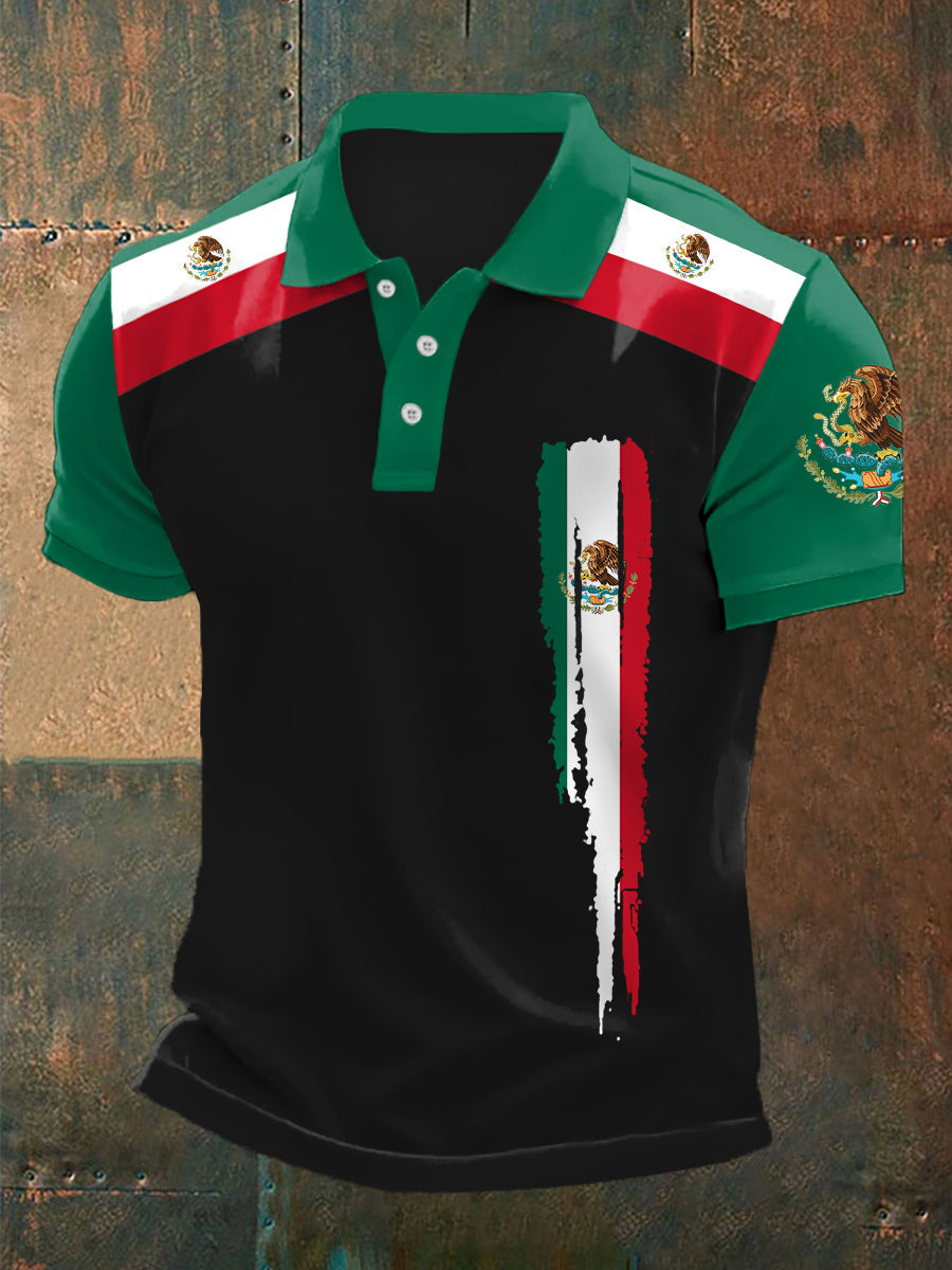 Top Casual con Estampado de Bandera Mexicana para Hombre