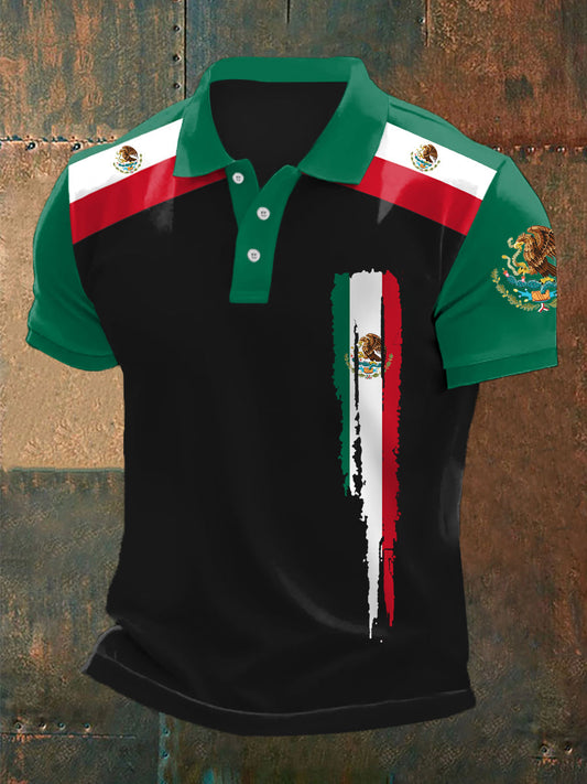 Top Casual con Estampado de Bandera Mexicana para Hombre