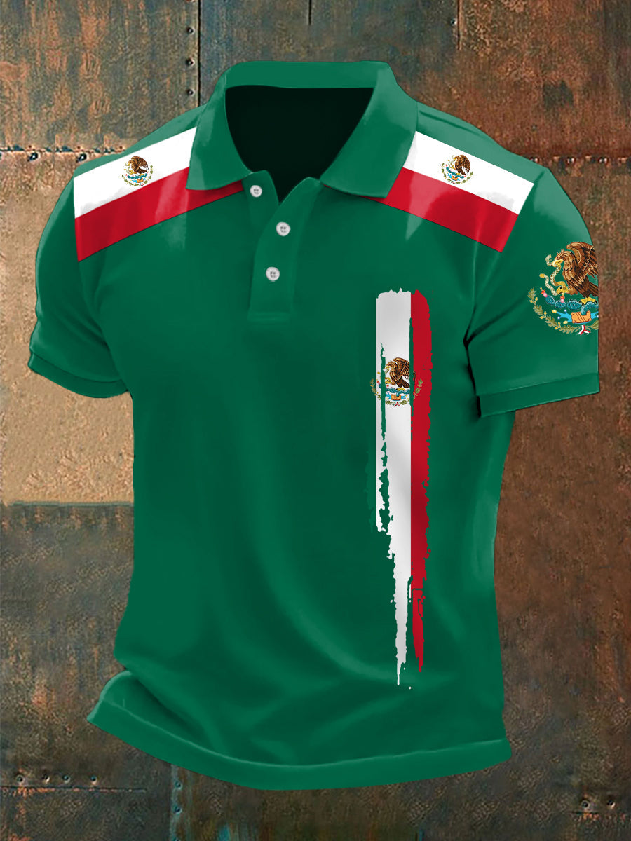 Top Casual con Estampado de Bandera Mexicana para Hombre